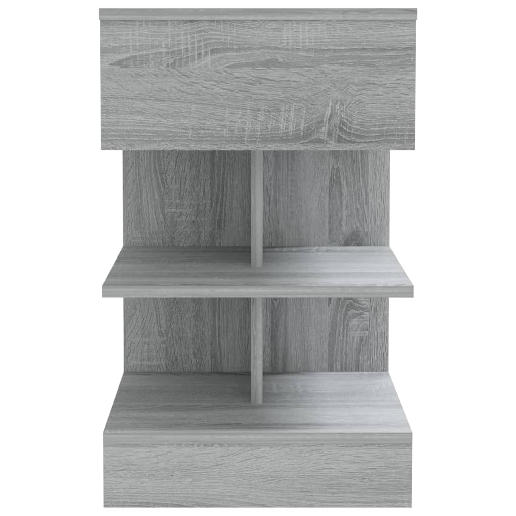 Yöpöydät 2 kpl harmaa Sonoma 40x35x65 cm tekninen puu - Sisustajankoti.fi