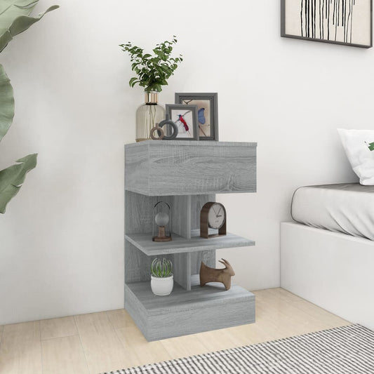 Yöpöydät 2 kpl harmaa Sonoma 40x35x65 cm tekninen puu - Sisustajankoti.fi