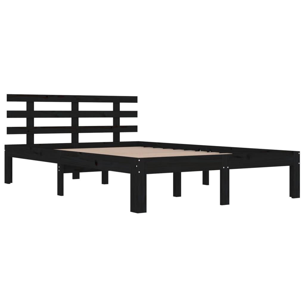 Sängynrunko musta täysi mänty 150x200 cm 5FT King Size - Sisustajankoti.fi
