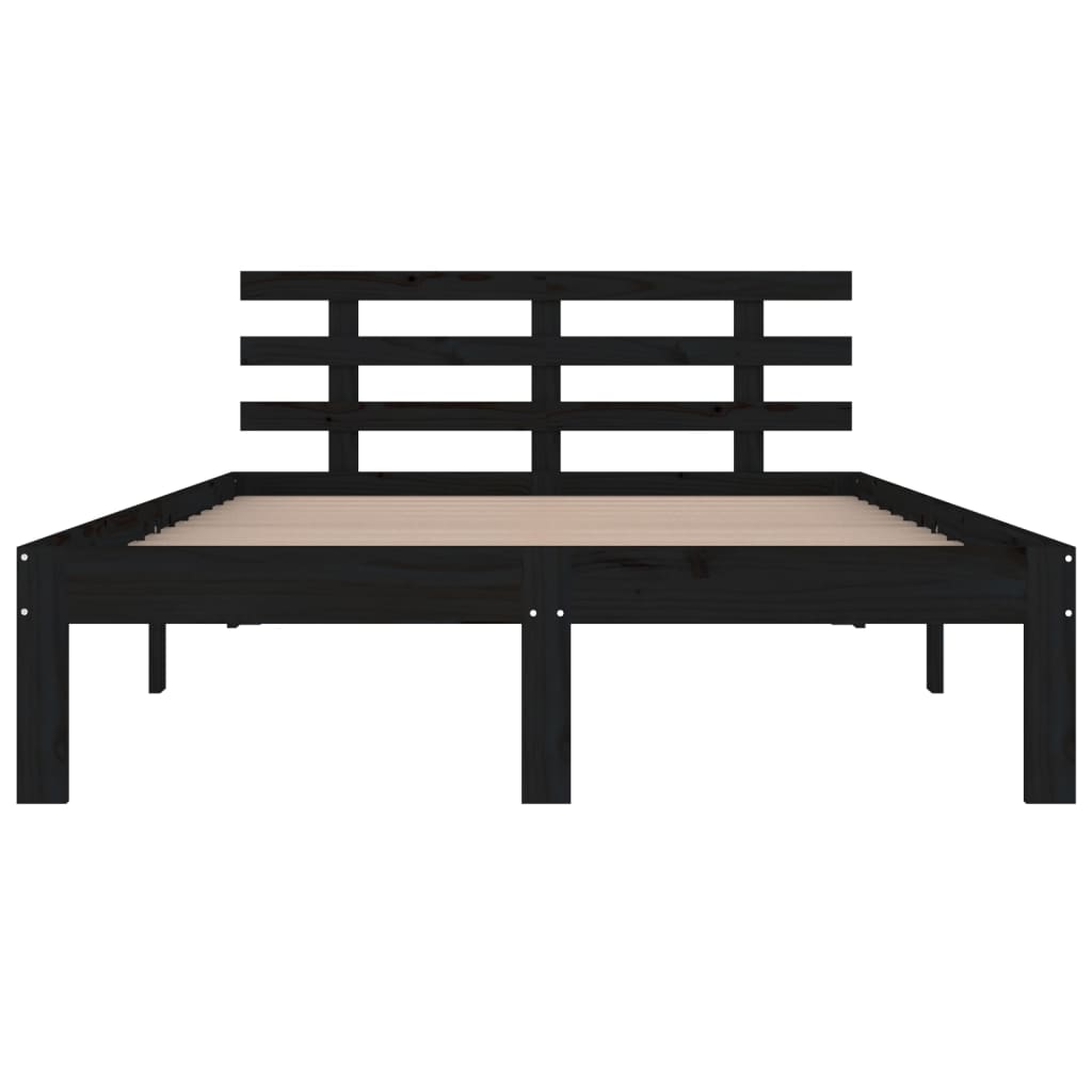 Sängynrunko musta täysi mänty 150x200 cm 5FT King Size - Sisustajankoti.fi