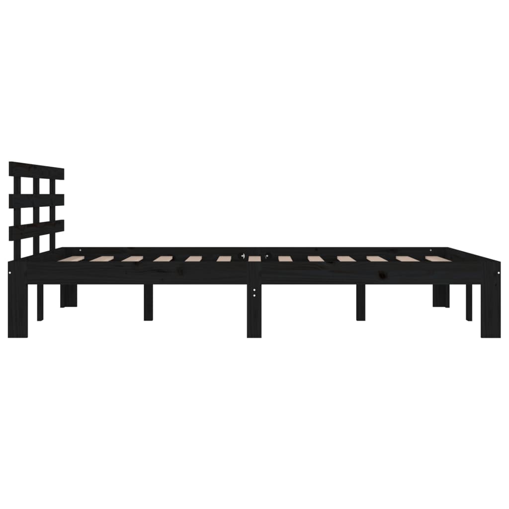 Sängynrunko musta täysi mänty 150x200 cm 5FT King Size - Sisustajankoti.fi