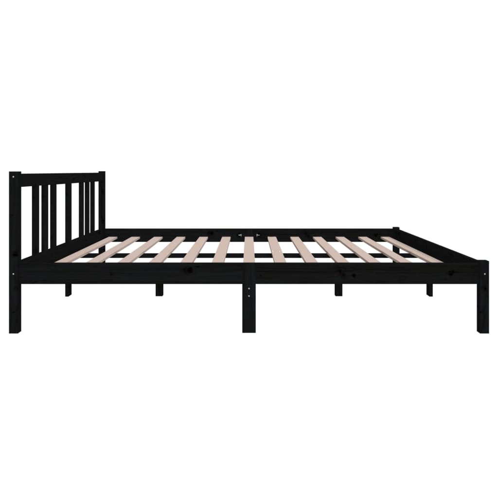 Sängynrunko musta täysi puu 150x200 cm 5FT King Size - Sisustajankoti.fi