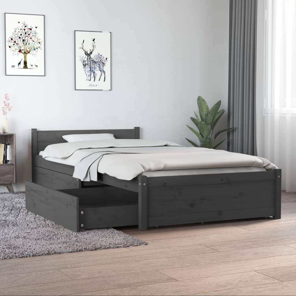 Sängynrunko laatikoilla harmaa 90x190 cm 3FT Single - Sisustajankoti.fi