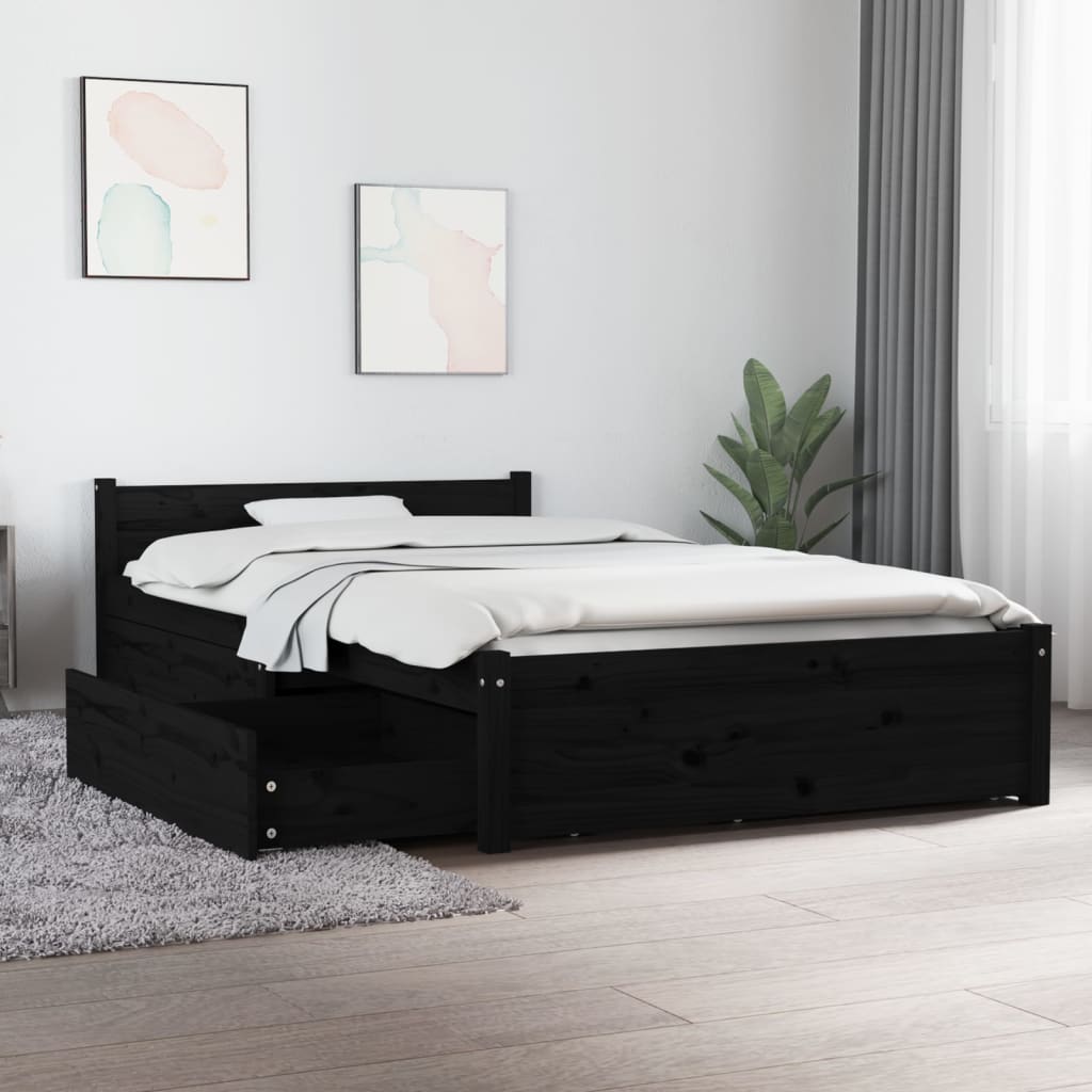 Sängynrunko laatikoilla musta 90x200 cm - Sisustajankoti.fi