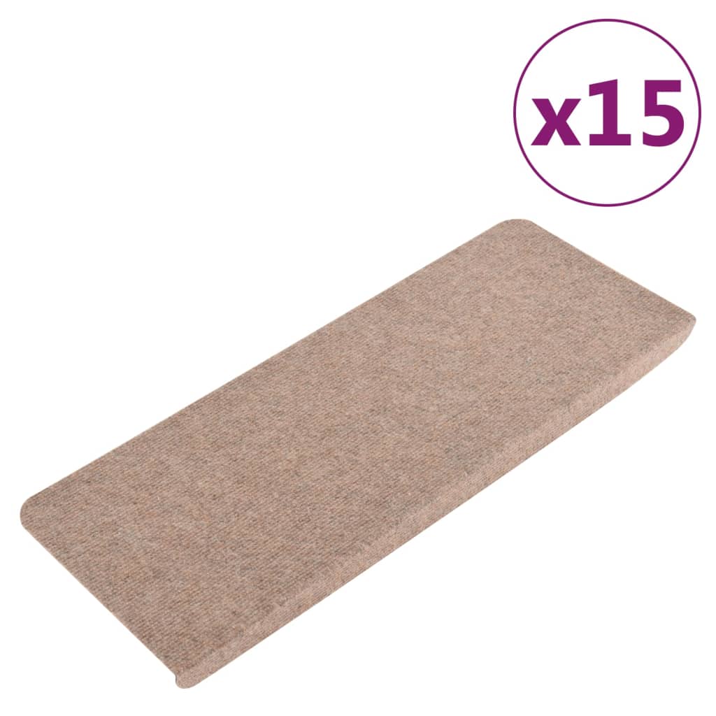 Itsekiinnittyvät porrasmatot 15 kpl 65x28 cm beige - Sisustajankoti.fi