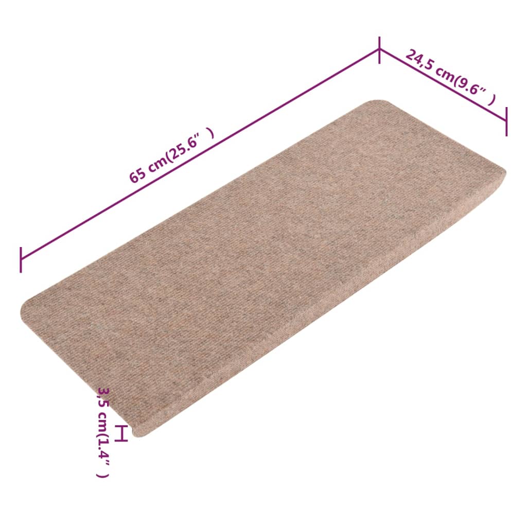 Itsekiinnittyvät porrasmatot 15 kpl 65x28 cm beige - Sisustajankoti.fi