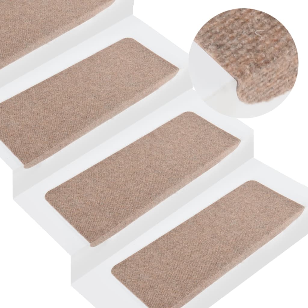 Itsekiinnittyvät porrasmatot 15 kpl 65x28 cm beige - Sisustajankoti.fi
