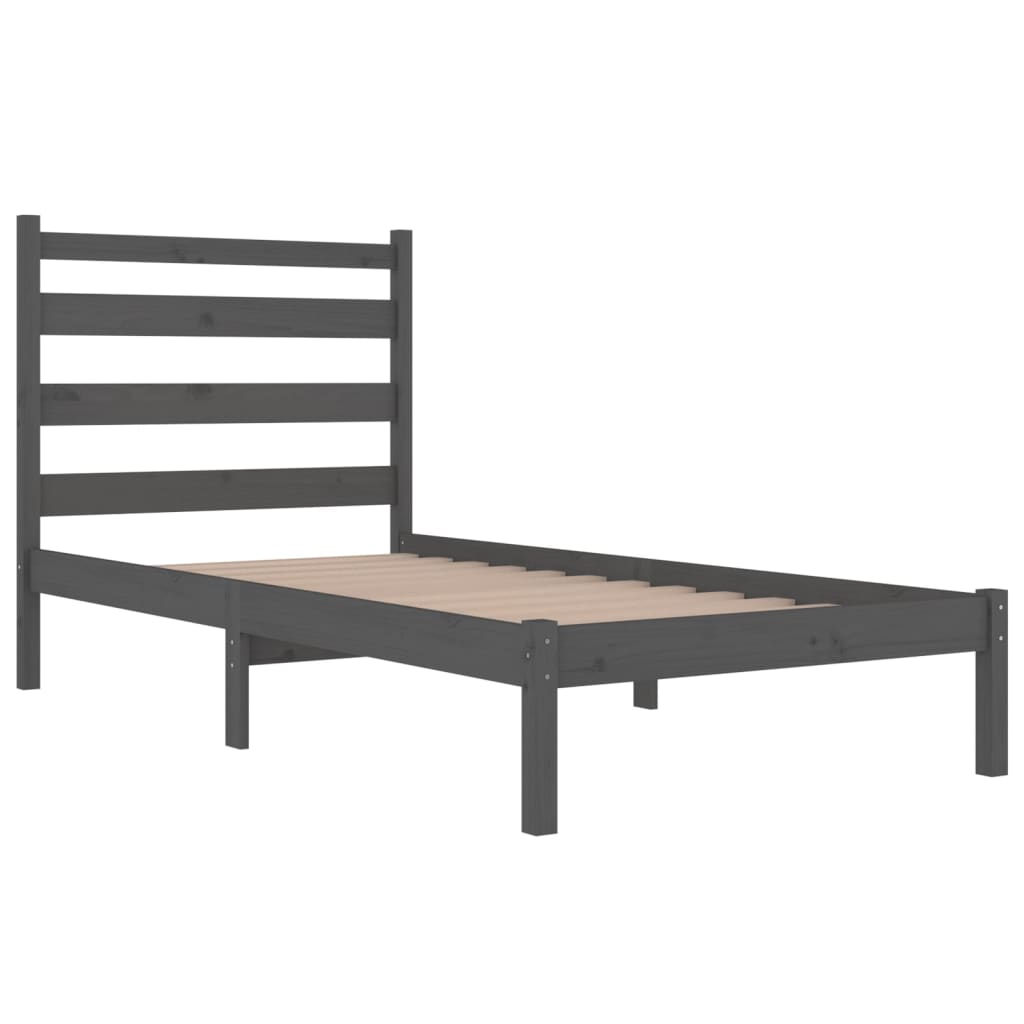 Sängynrunko harmaa täysi mänty 90x190 cm 3FT Single - Sisustajankoti.fi