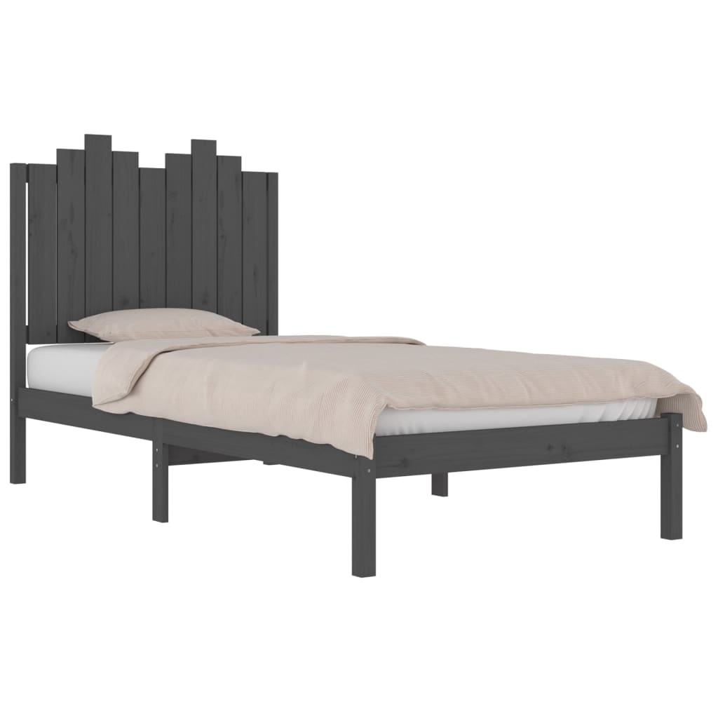 Sängynrunko harmaa täysi mänty 75x190 cm 2FT6 Small Single - Sisustajankoti.fi