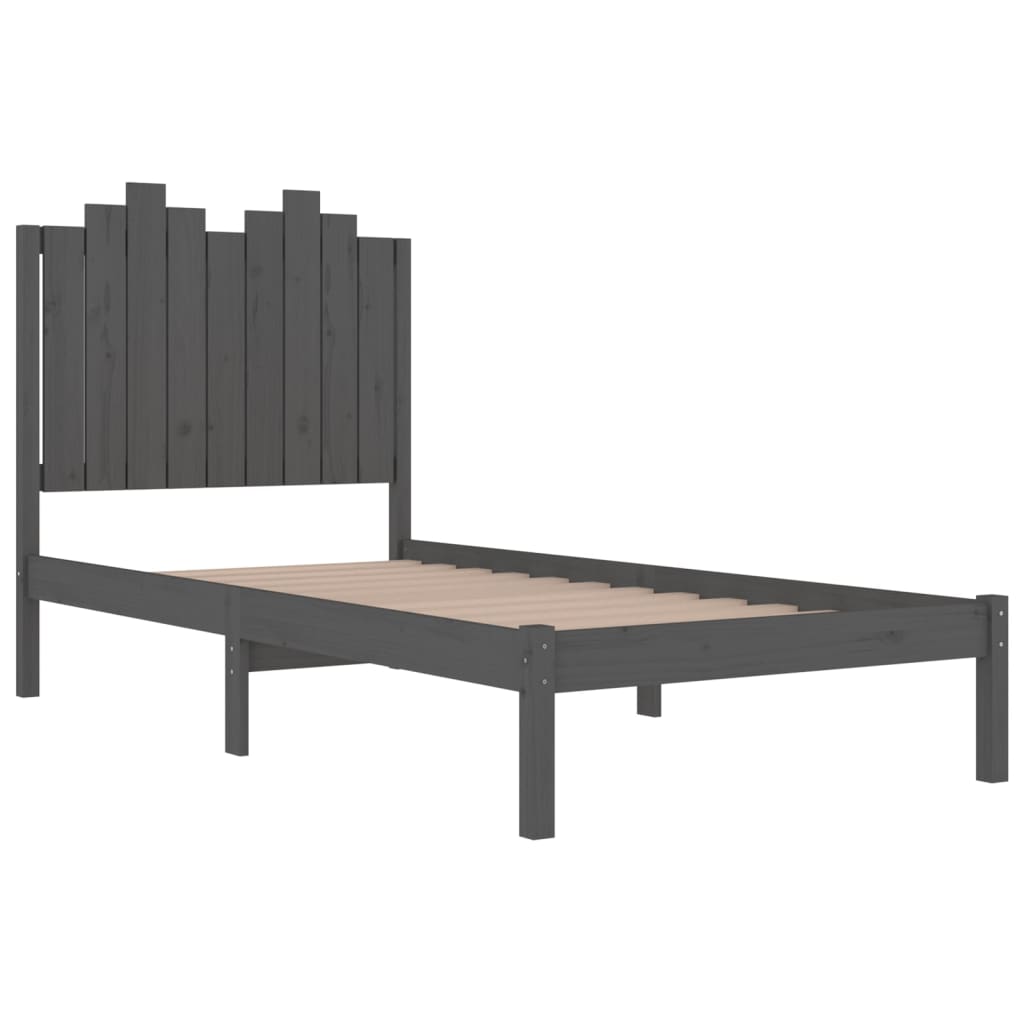 Sängynrunko harmaa täysi mänty 75x190 cm 2FT6 Small Single - Sisustajankoti.fi