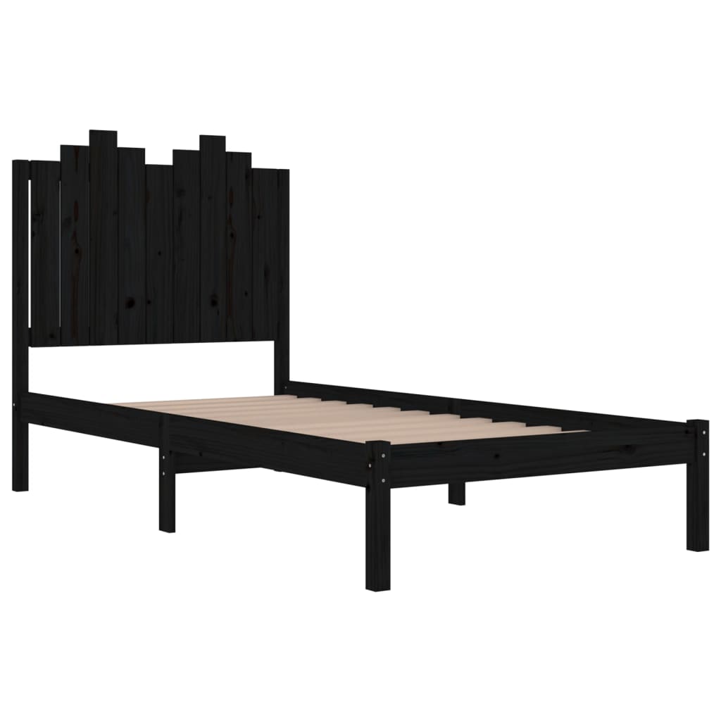 Sängynrunko musta täysi mänty 100x200 cm - Sisustajankoti.fi