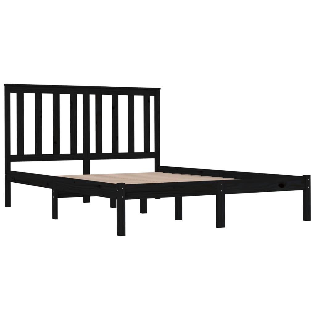 Sängynrunko musta täysi mänty 200x200 cm - Sisustajankoti.fi