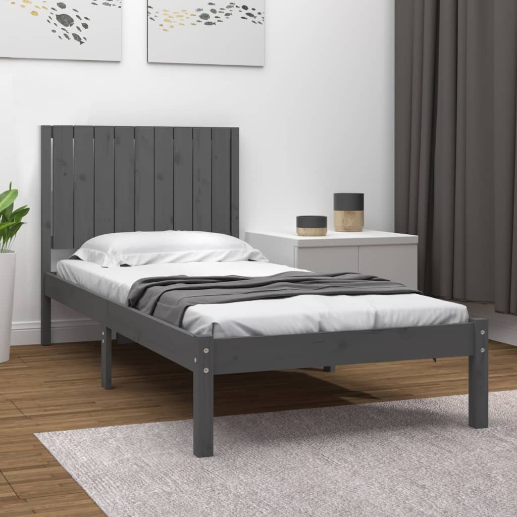 Sängynrunko harmaa täysi mänty 90x190 cm 3FT Single - Sisustajankoti.fi