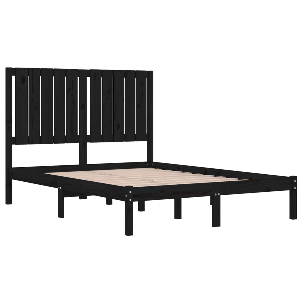 Sängynrunko musta täysi mänty 120x200 cm - Sisustajankoti.fi