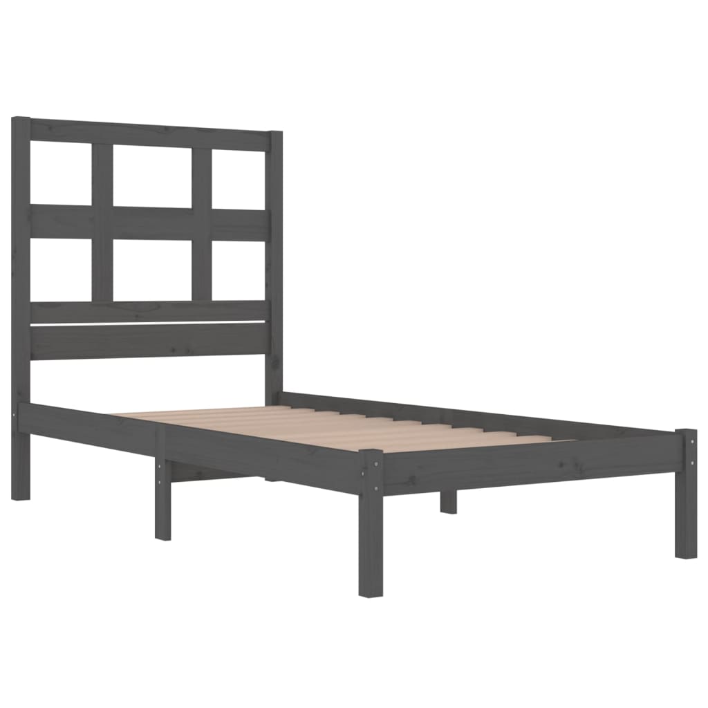 Sängynrunko harmaa täysi mänty 90x190 cm 3FT Single - Sisustajankoti.fi