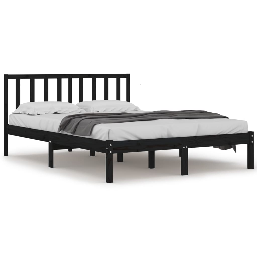 Sängynrunko musta täysi mänty 180x200 cm 6FT Super King - Sisustajankoti.fi