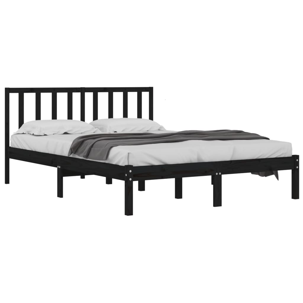 Sängynrunko musta täysi mänty 180x200 cm 6FT Super King - Sisustajankoti.fi
