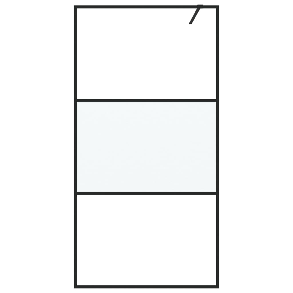 Walk-in suihkuseinäke musta 100x195 cm puolihuurrettu ESG-lasi - Sisustajankoti.fi