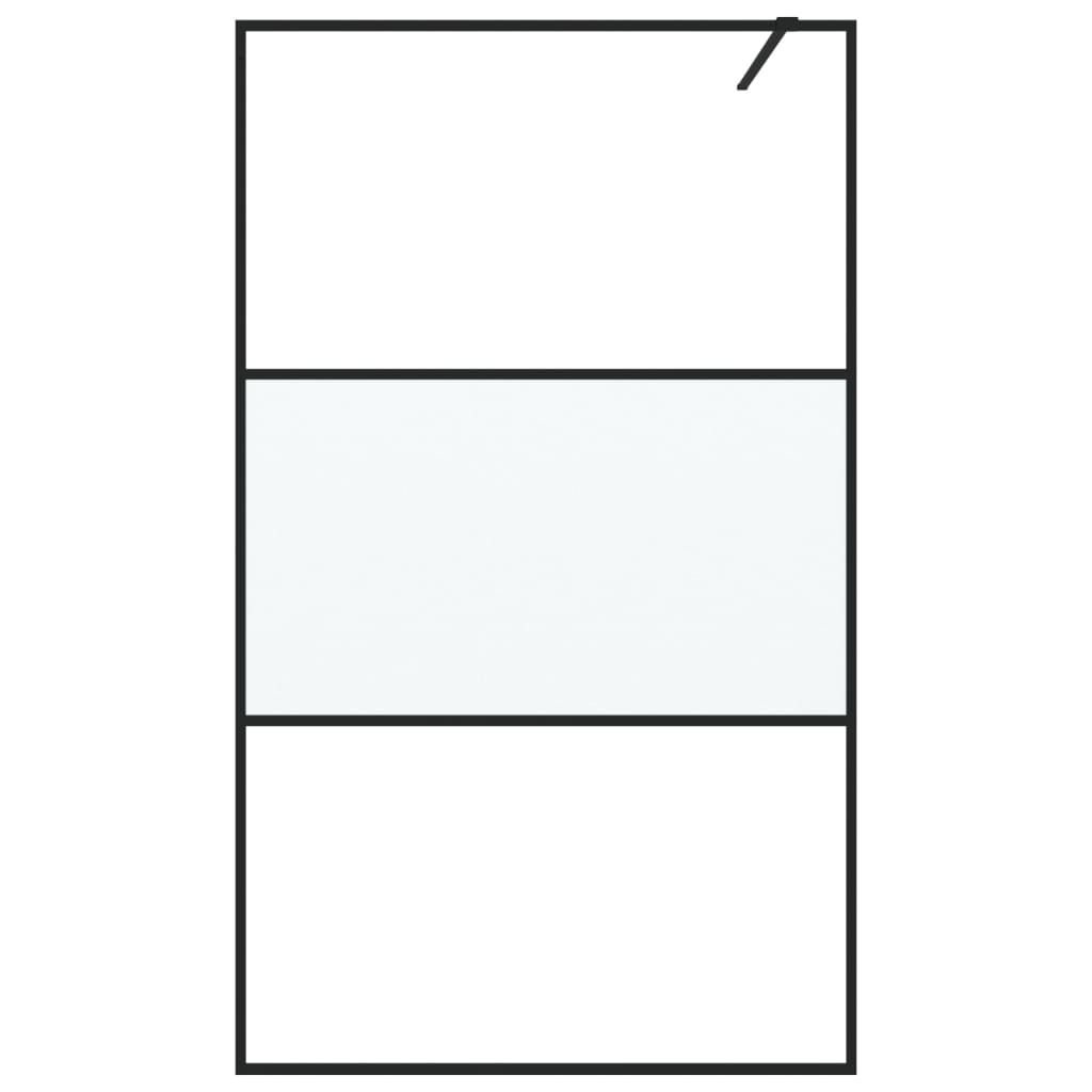 Walk-in suihkuseinäke musta 115x195 cm puolihuurrettu ESG-lasi - Sisustajankoti.fi