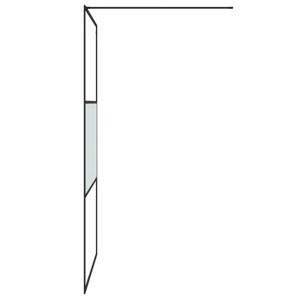 Walk-in suihkuseinäke musta 115x195 cm puolihuurrettu ESG-lasi - Sisustajankoti.fi