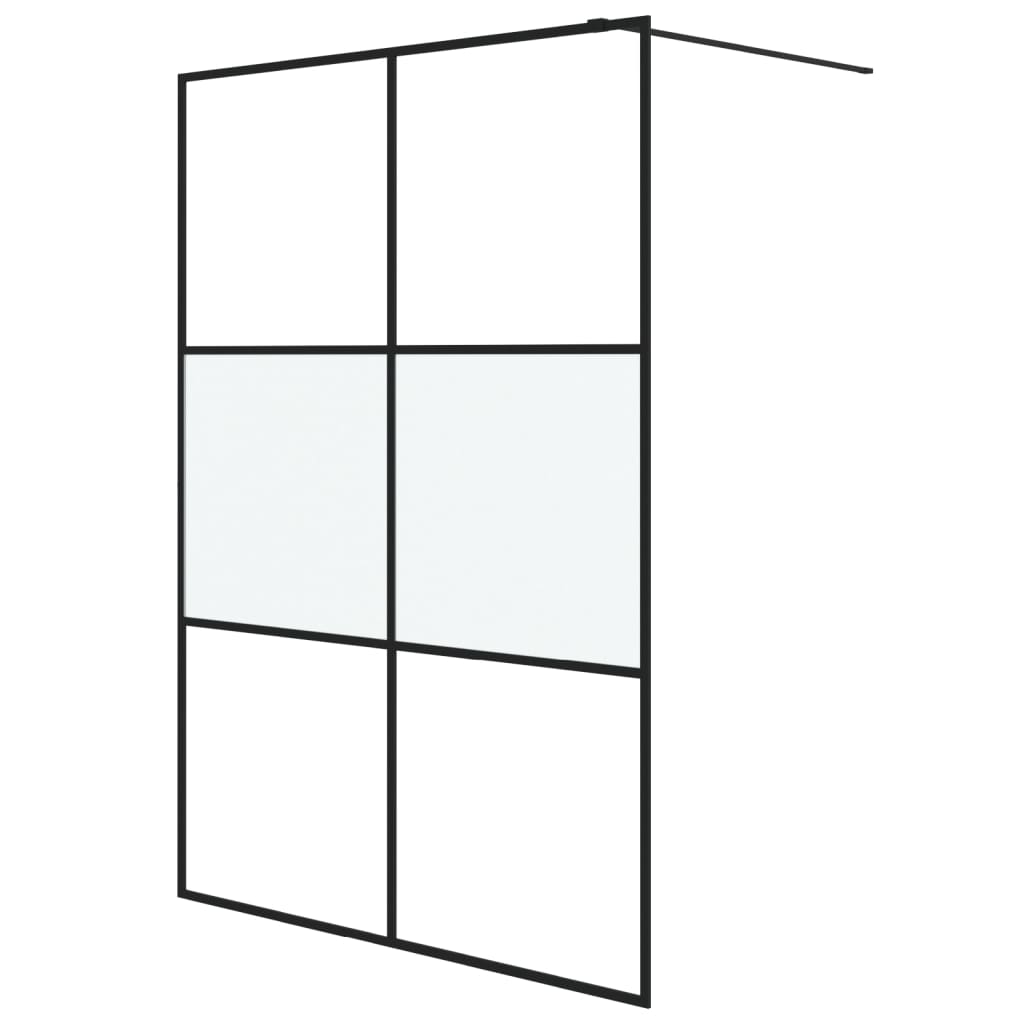 Walk-in suihkuseinäke musta 140x195 cm puolihuurrettu ESG-lasi - Sisustajankoti.fi