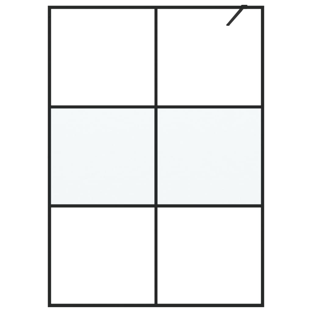 Walk-in suihkuseinäke musta 140x195 cm puolihuurrettu ESG-lasi - Sisustajankoti.fi