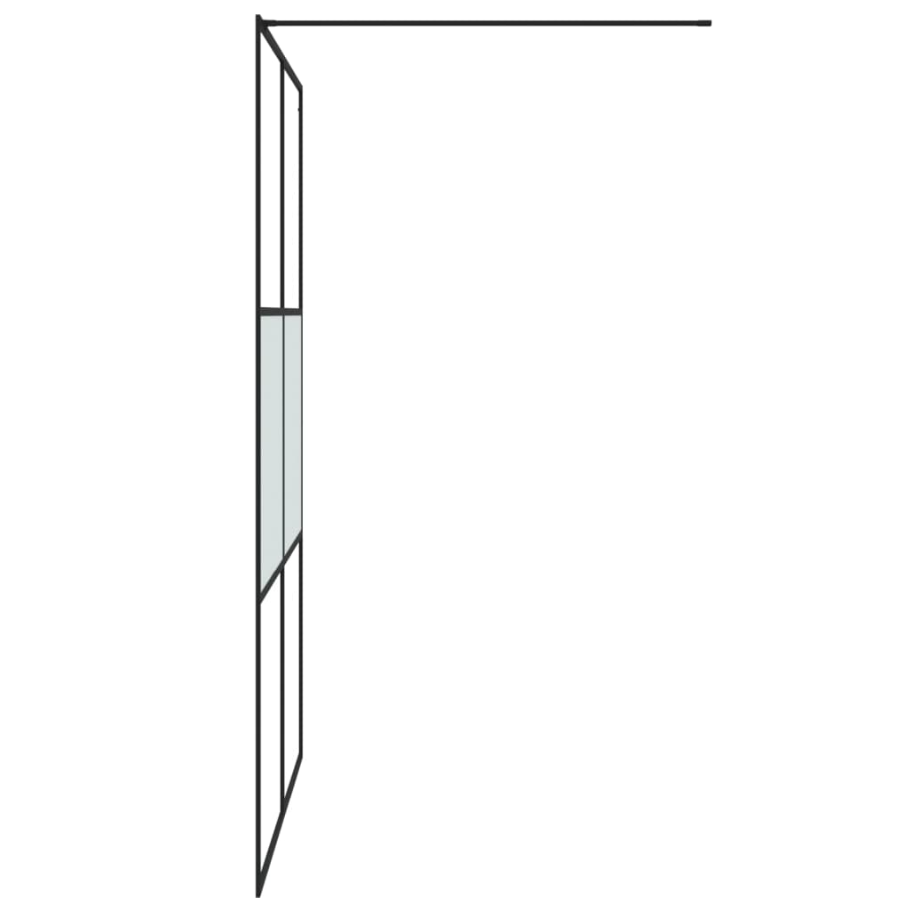Walk-in suihkuseinäke musta 140x195 cm puolihuurrettu ESG-lasi - Sisustajankoti.fi