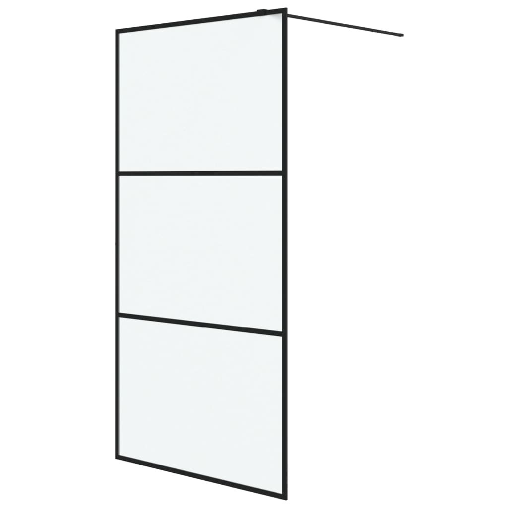 Walk-in suihkuseinäke musta 100x195 cm huurrettu ESG-lasi - Sisustajankoti.fi