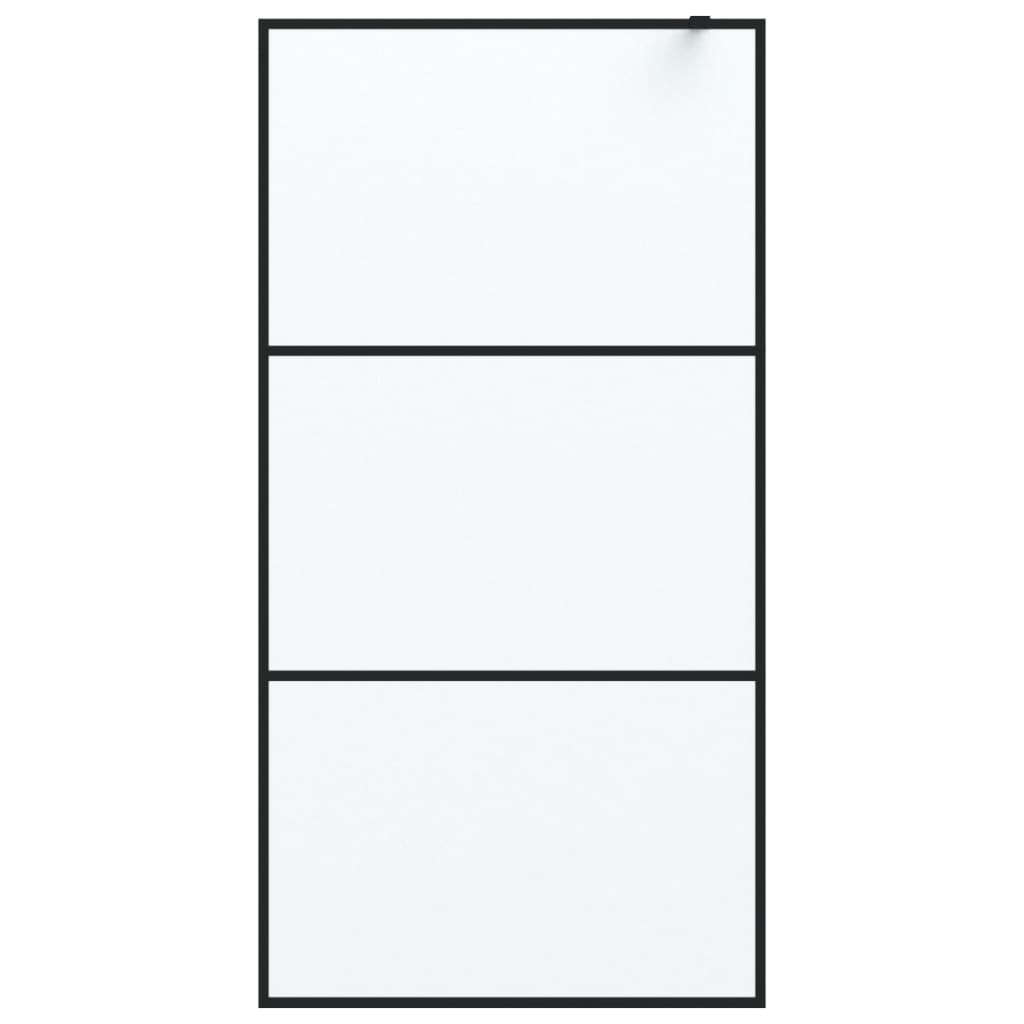 Walk-in suihkuseinäke musta 100x195 cm huurrettu ESG-lasi - Sisustajankoti.fi