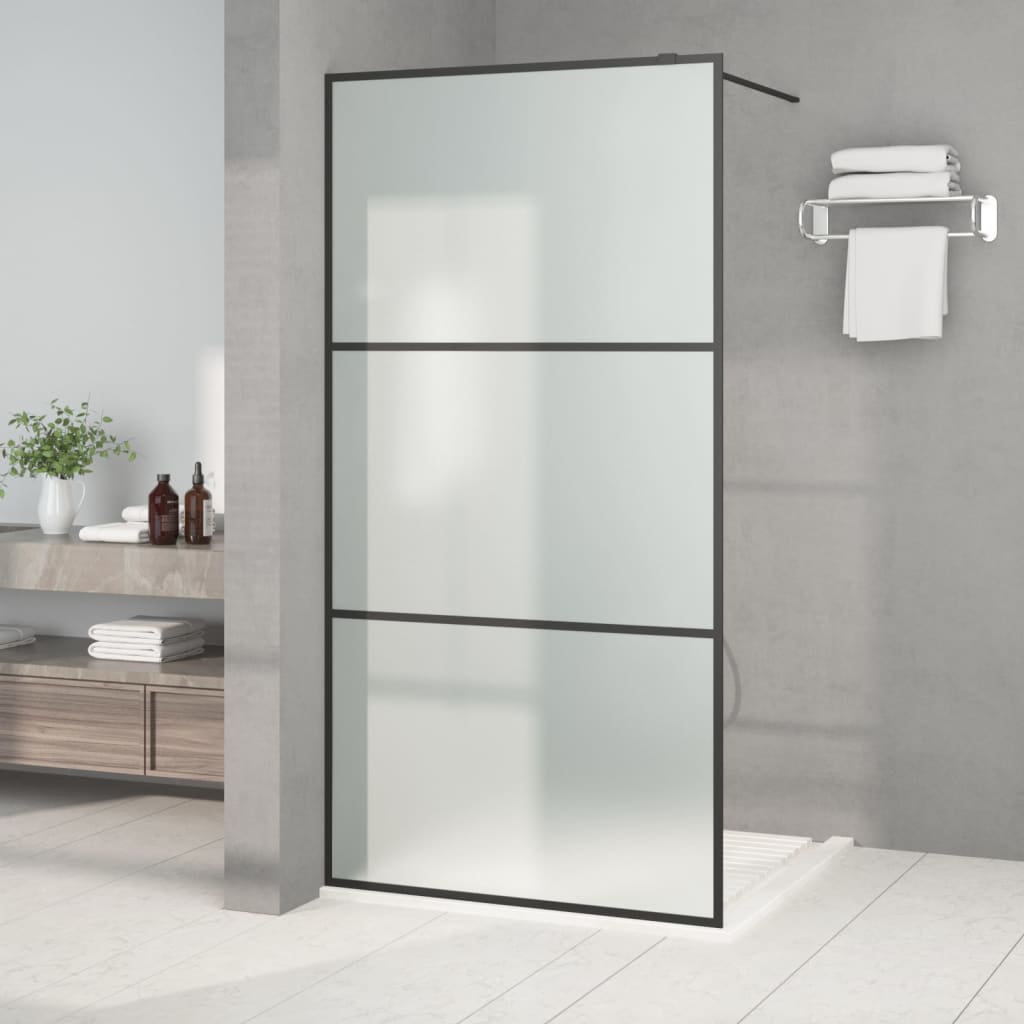 Walk-in suihkuseinäke musta 100x195 cm huurrettu ESG-lasi - Sisustajankoti.fi