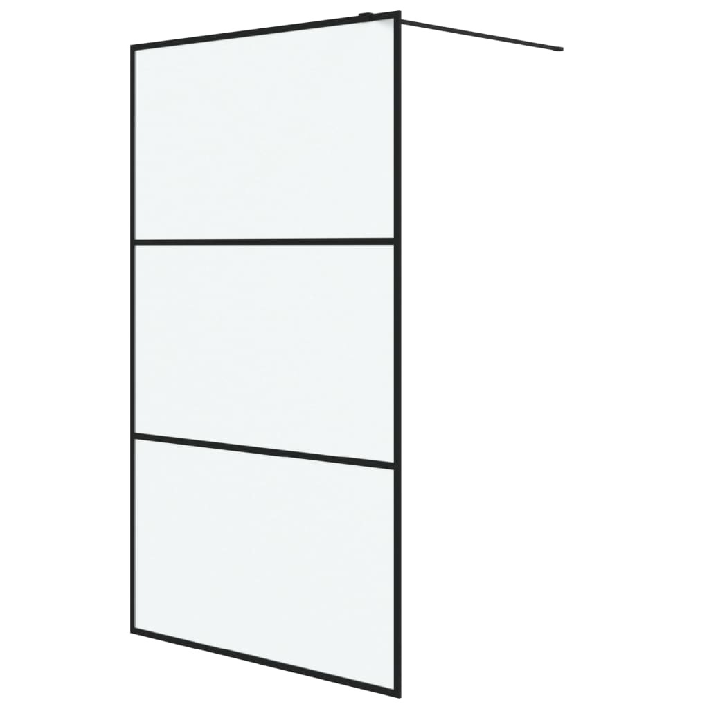 Walk-in suihkuseinäke musta 115x195 cm huurrettu ESG-lasi - Sisustajankoti.fi