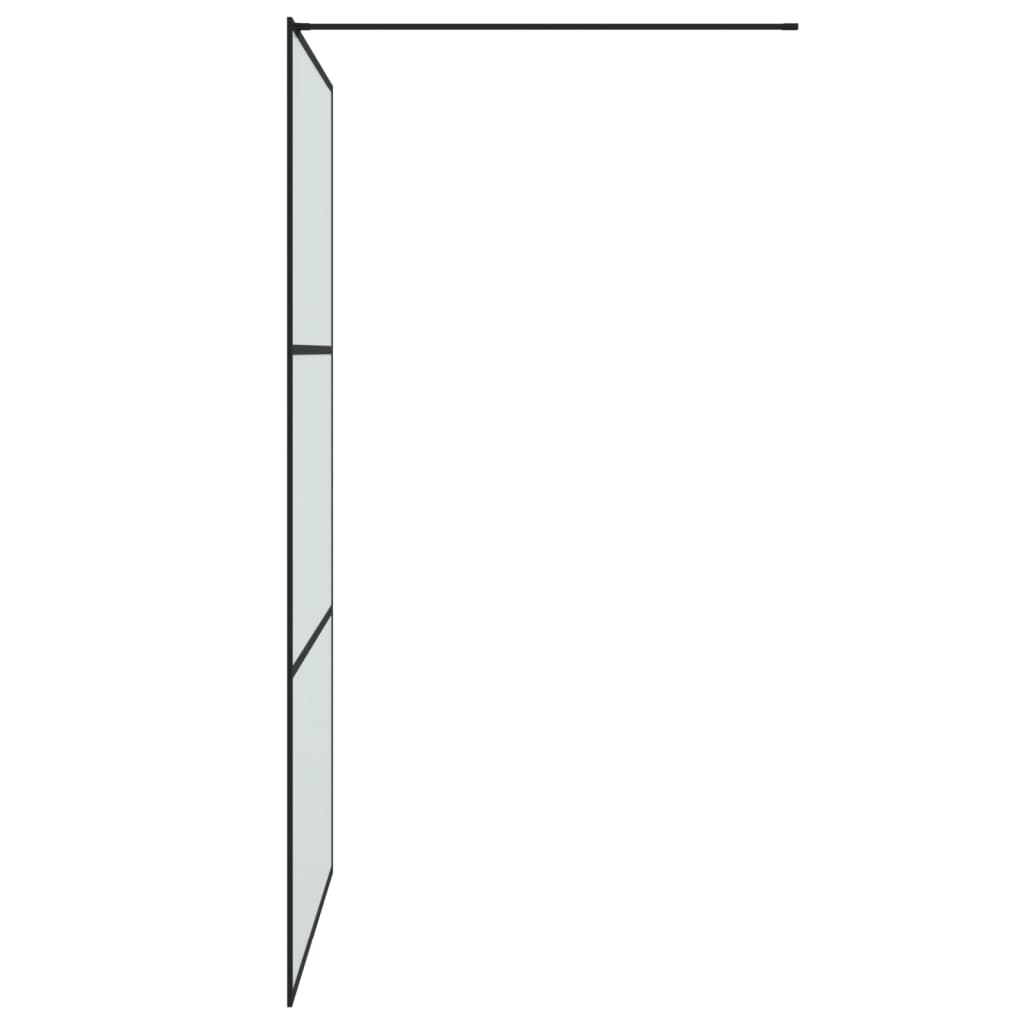 Walk-in suihkuseinäke musta 115x195 cm huurrettu ESG-lasi - Sisustajankoti.fi