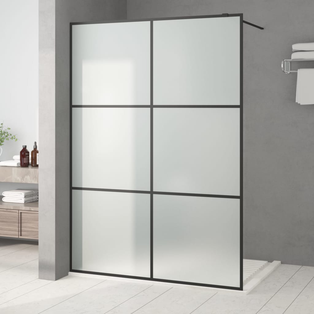 Walk-in suihkuseinäke musta 140x195 cm huurrettu ESG-lasi - Sisustajankoti.fi