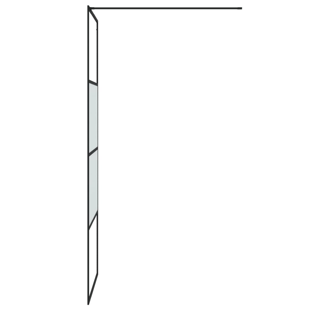 Walk-in suihkuseinäke musta 80x195 cm puolihuurrettu ESG-lasi - Sisustajankoti.fi