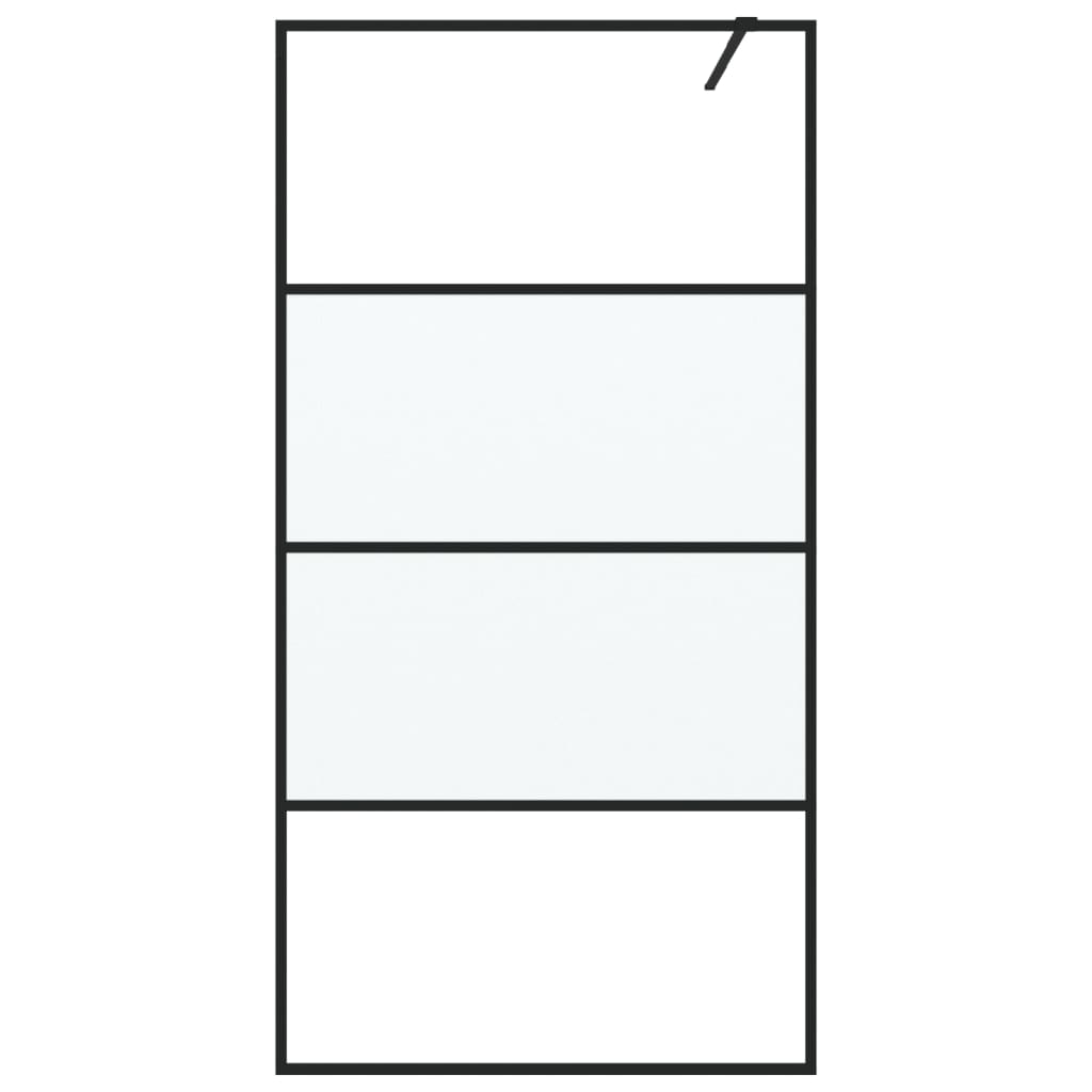 Walk-in suihkuseinäke musta 100x195 cm puolihuurrettu ESG-lasi - Sisustajankoti.fi