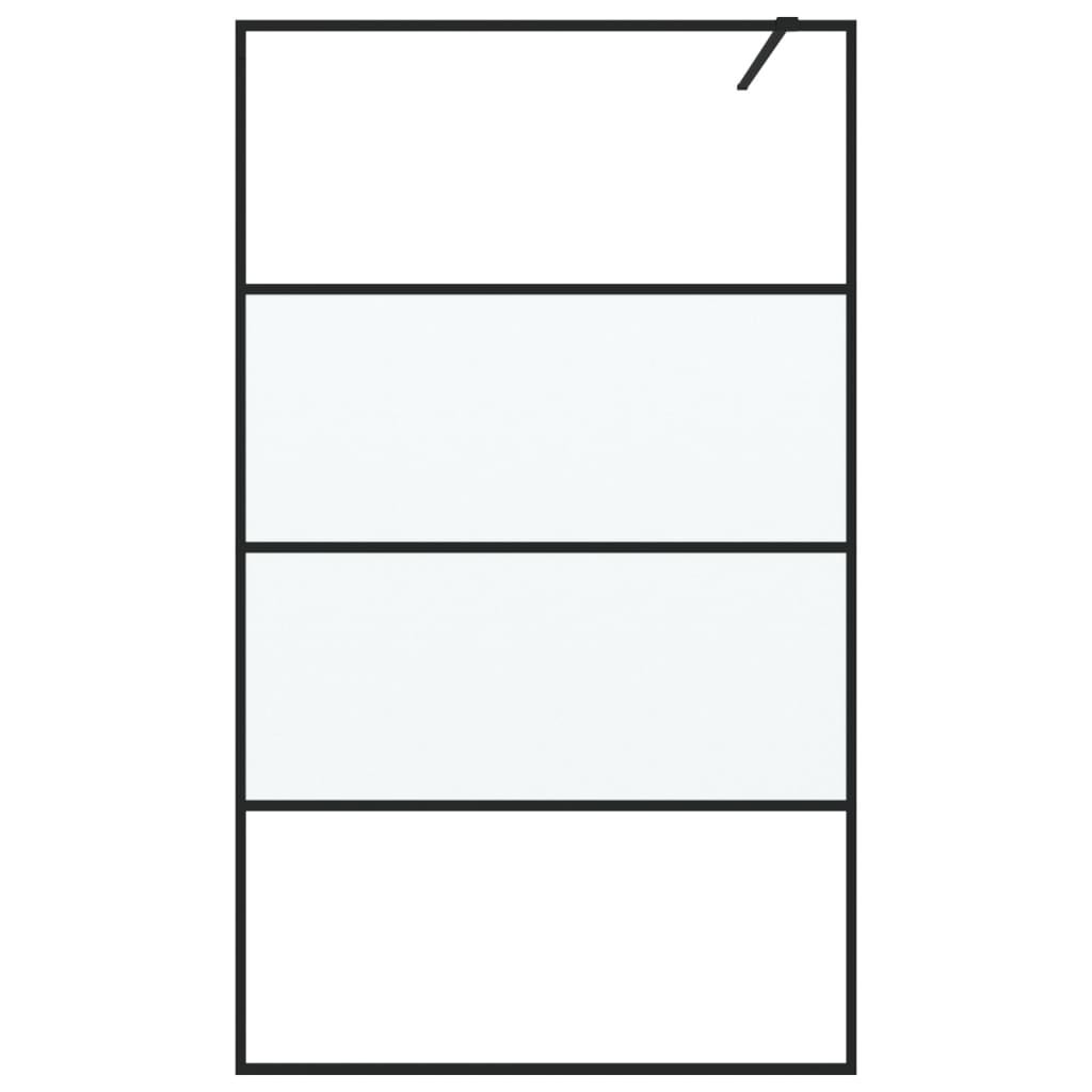 Walk-in suihkuseinäke musta 115x195 cm puolihuurrettu ESG-lasi - Sisustajankoti.fi