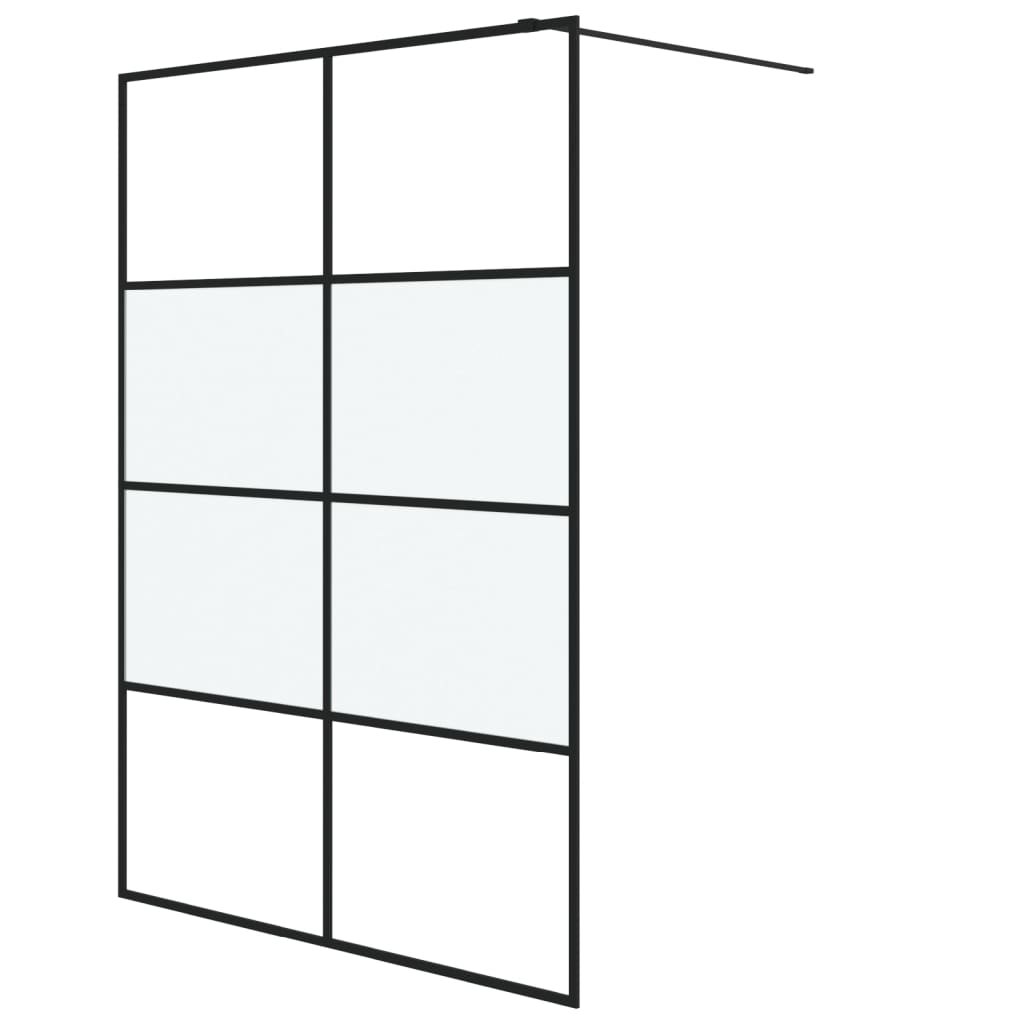 Walk-in suihkuseinäke musta 140x195 cm puolihuurrettu ESG-lasi - Sisustajankoti.fi