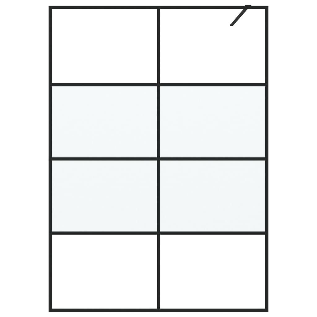 Walk-in suihkuseinäke musta 140x195 cm puolihuurrettu ESG-lasi - Sisustajankoti.fi