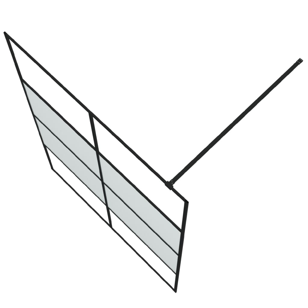 Walk-in suihkuseinäke musta 140x195 cm puolihuurrettu ESG-lasi - Sisustajankoti.fi