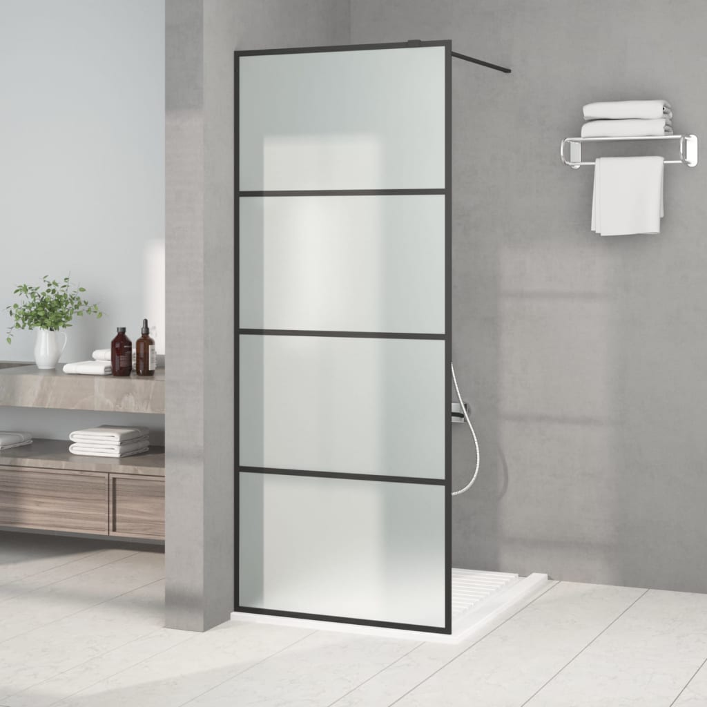 Walk-in suihkuseinäke musta 80x195 cm huurrettu ESG-lasi - Sisustajankoti.fi