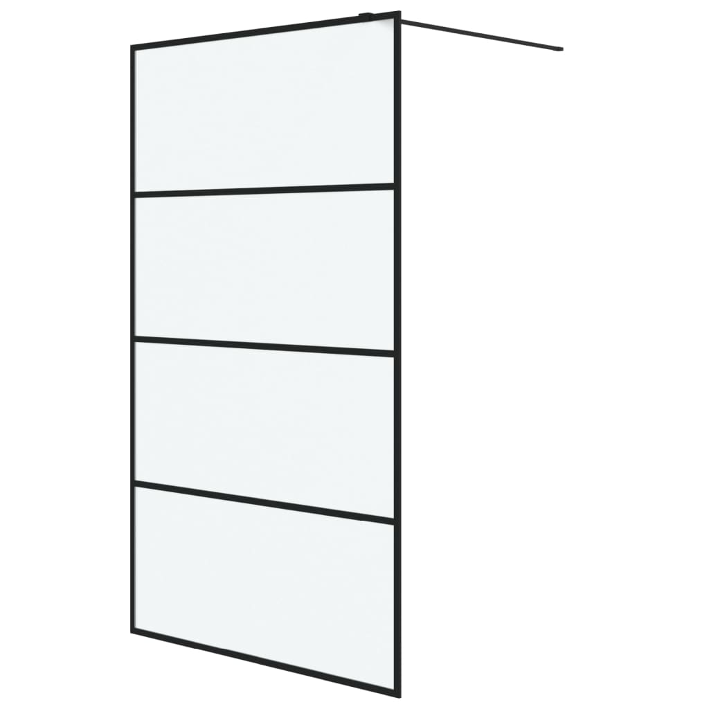 Walk-in suihkuseinäke musta 115x195 cm huurrettu ESG-lasi - Sisustajankoti.fi