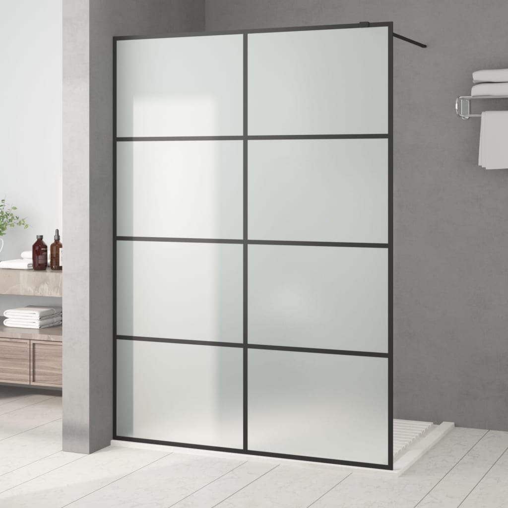 Walk-in suihkuseinäke musta 140x195 cm huurrettu ESG-lasi - Sisustajankoti.fi
