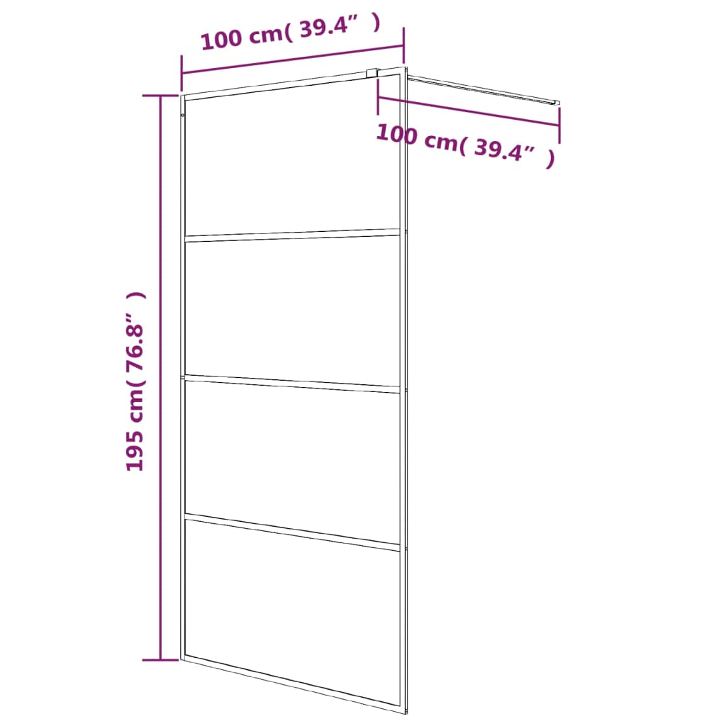 Walk-in suihkuseinäke hopea 100x195 cm kirkas ESG-lasi - Sisustajankoti.fi