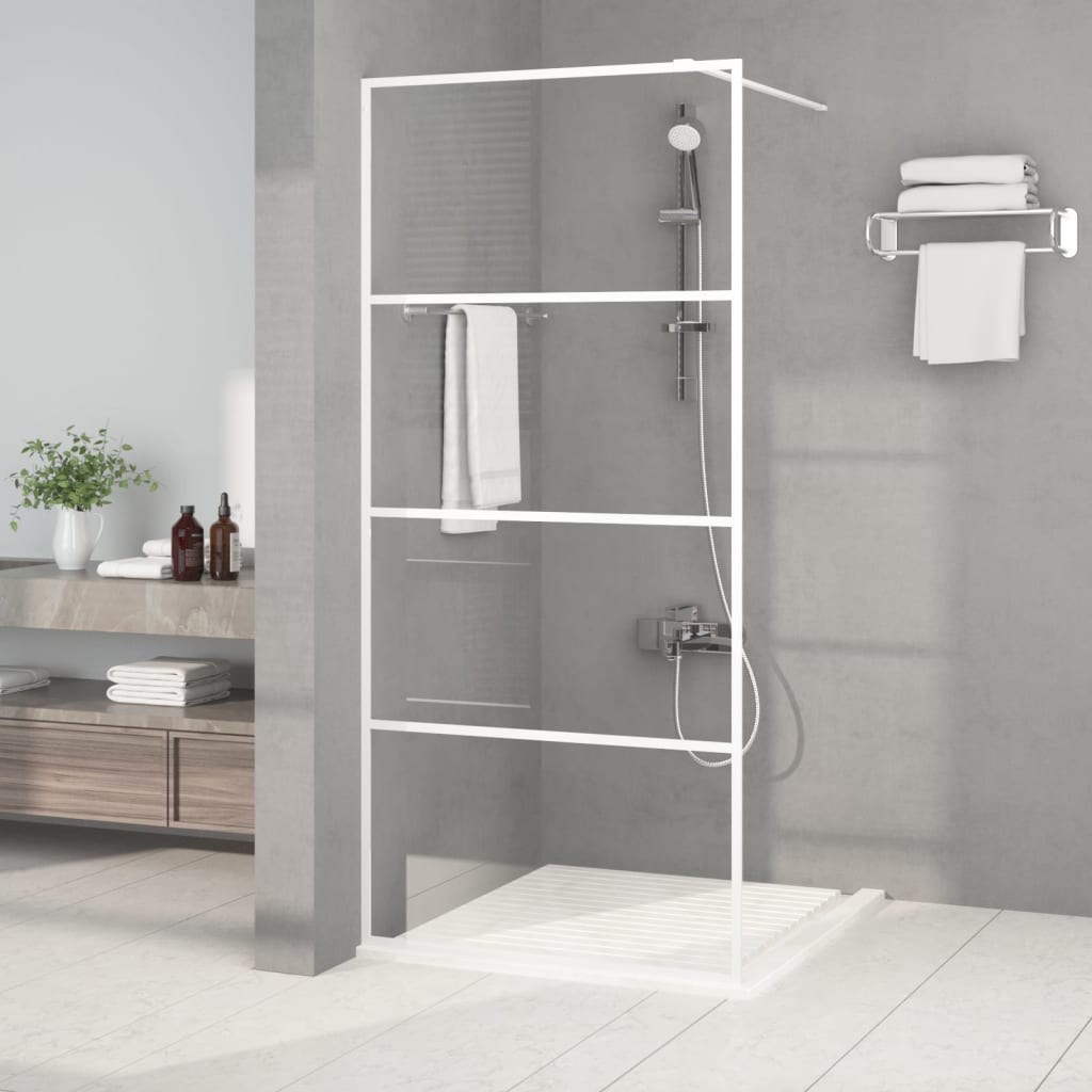 Walk-in suihkuseinäke valkoinen 90x195 cm kirkas ESG-lasi - Sisustajankoti.fi
