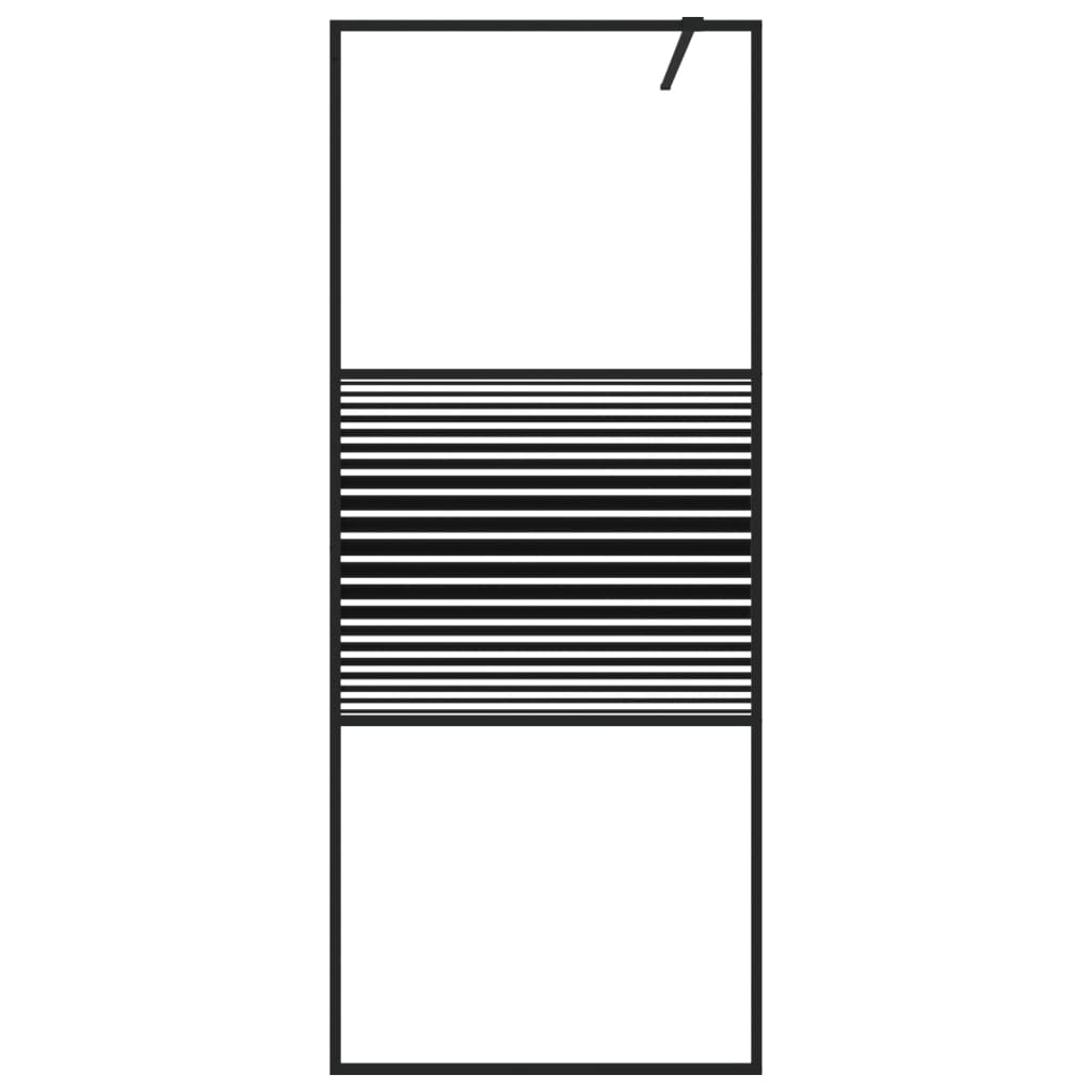 Walk-in suihkuseinäke musta 80x195 cm kirkas ESG-lasi - Sisustajankoti.fi