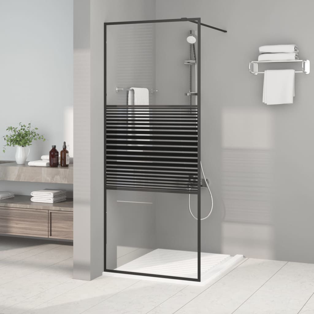 Walk-in suihkuseinäke musta 80x195 cm kirkas ESG-lasi - Sisustajankoti.fi