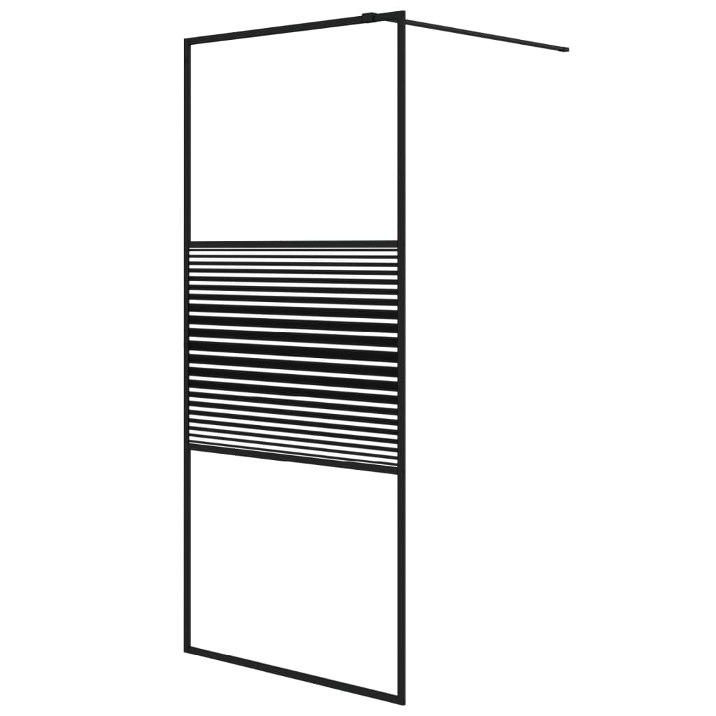 Walk-in suihkuseinäke musta 90x195 cm kirkas ESG-lasi - Sisustajankoti.fi