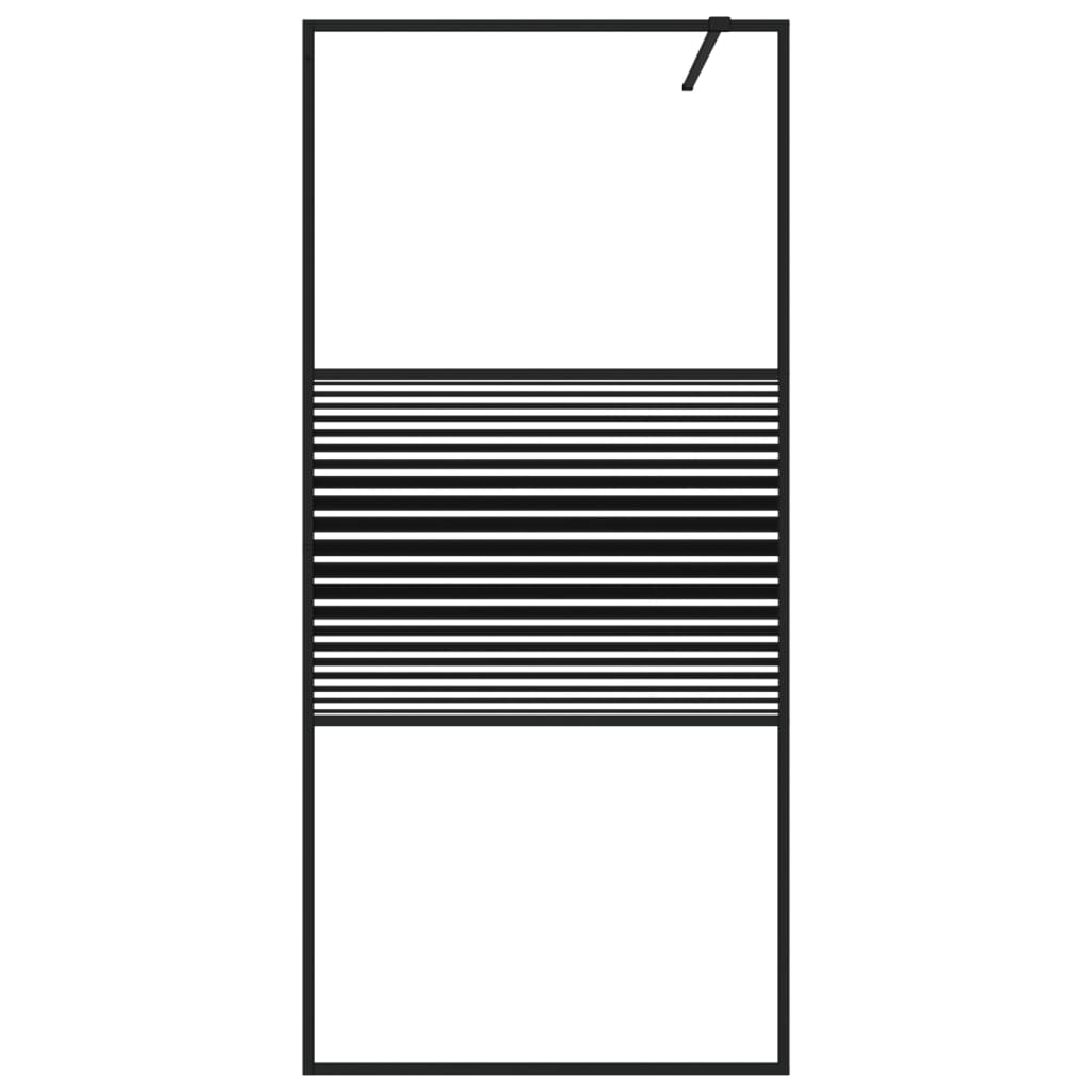 Walk-in suihkuseinäke musta 90x195 cm kirkas ESG-lasi - Sisustajankoti.fi