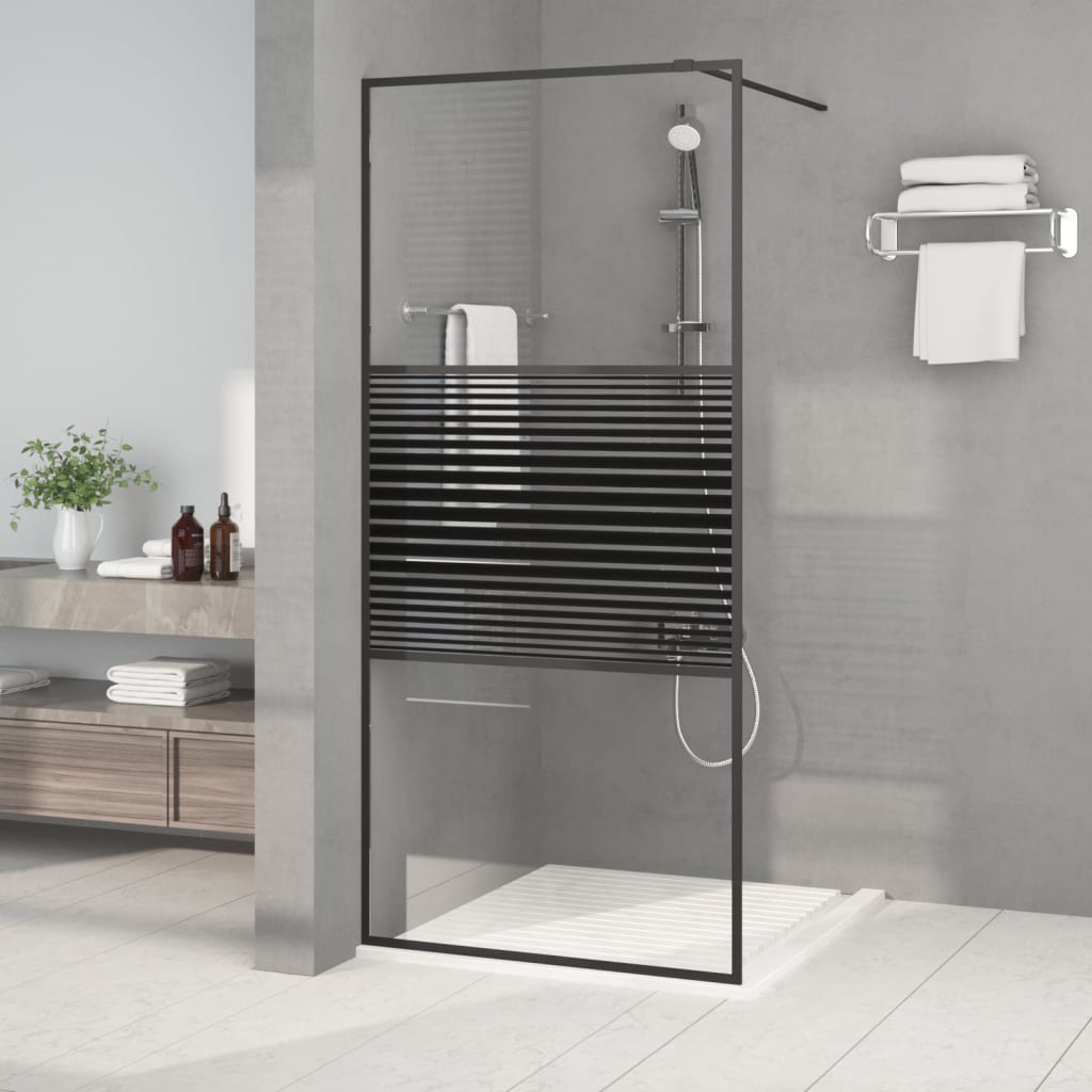 Walk-in suihkuseinäke musta 90x195 cm kirkas ESG-lasi - Sisustajankoti.fi