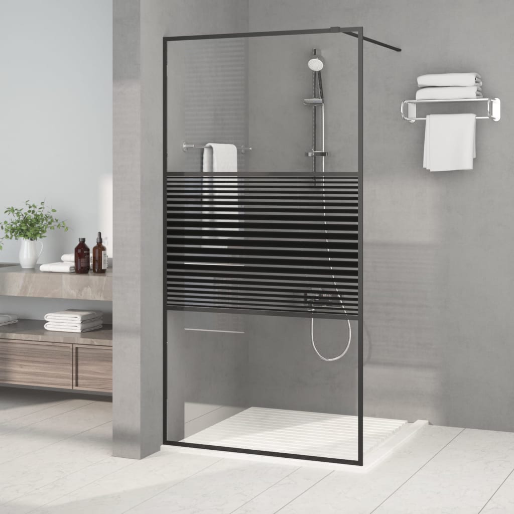 Walk-in suihkuseinäke musta 100x195 cm kirkas ESG-lasi - Sisustajankoti.fi